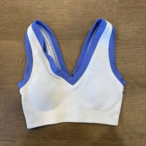 Offline By Aerie Plunge Ribbed White Size XS Bra Women Athletic Running Yoga